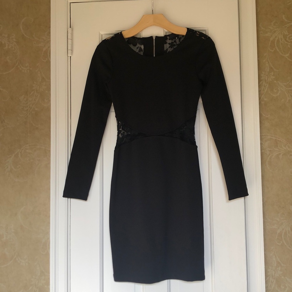Aqua Black Bodycon Dress
